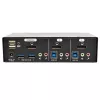 2 prievadų DisplayPort KVM jungiklis su garso ir USB 3.0 šakotuvu EATON B004-DPUA2-K — DisplayPort, USB klaviatūra/pelė, 2560×1600, 1,2 m kabeliai
