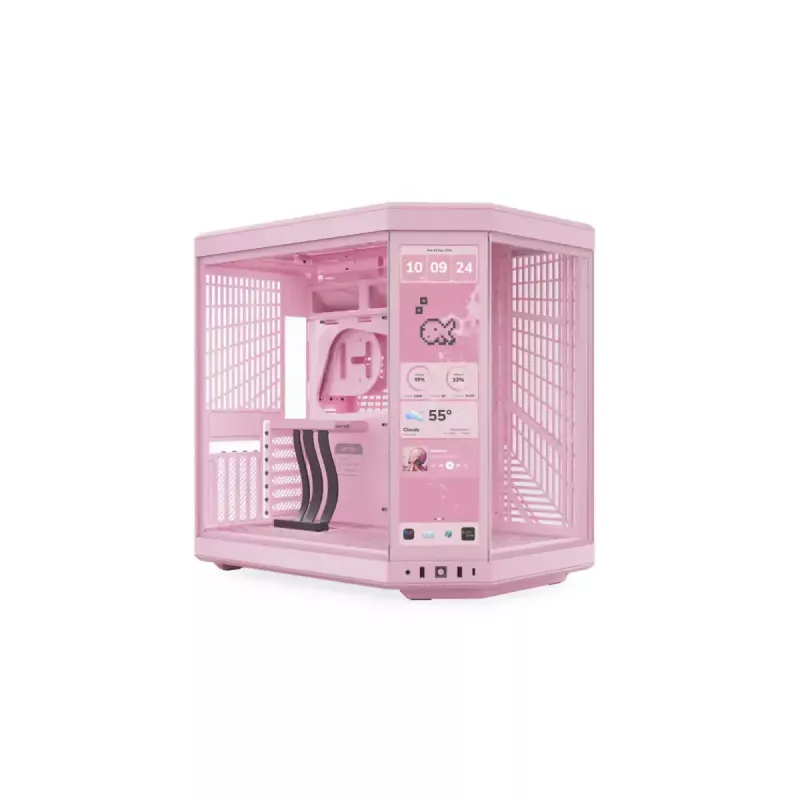 Jutiklinio ekrano monitorius HYTE Y70 Touch Display Upgrade Strawberry Milk — 14,5 colio rožinis jutiklinis ekranas