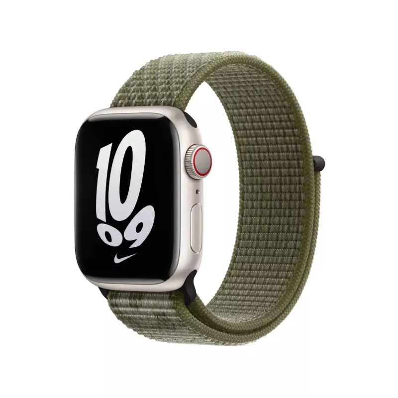 Dirželis Apple išmaniajam laikrodžiui MPHX3ZM/A — nailoninis, baltai žalias, 130–190 mm riešui