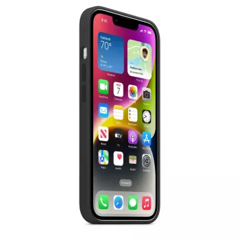 Silikoninis dėklas su „MagSafe“, skirtas „iPhone 14“, „Apple“ – mikropluoštas / silikonas, 6,1 col. (Midnight)