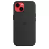 Silikoninis dėklas su „MagSafe“, skirtas „iPhone 14“, „Apple“ – mikropluoštas / silikonas, 6,1 col. (Midnight)
