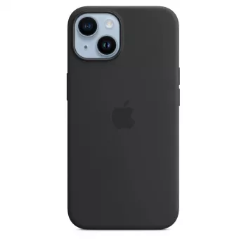 Silikoninis dėklas su „MagSafe“, skirtas „iPhone 14“, „Apple“ – mikropluoštas / silikonas, 6,1 col. (Midnight)