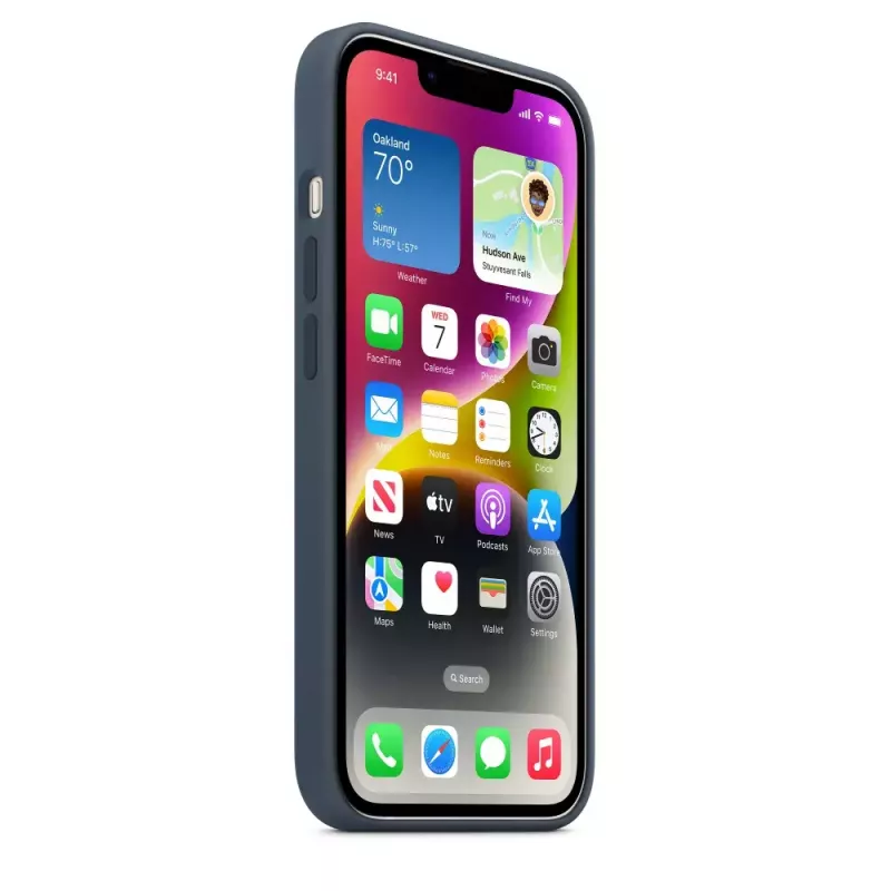Silikoninis dėklas Apple iPhone 14 MagSafe Storm Blue