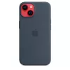 Silikoninis dėklas Apple iPhone 14 MagSafe Storm Blue