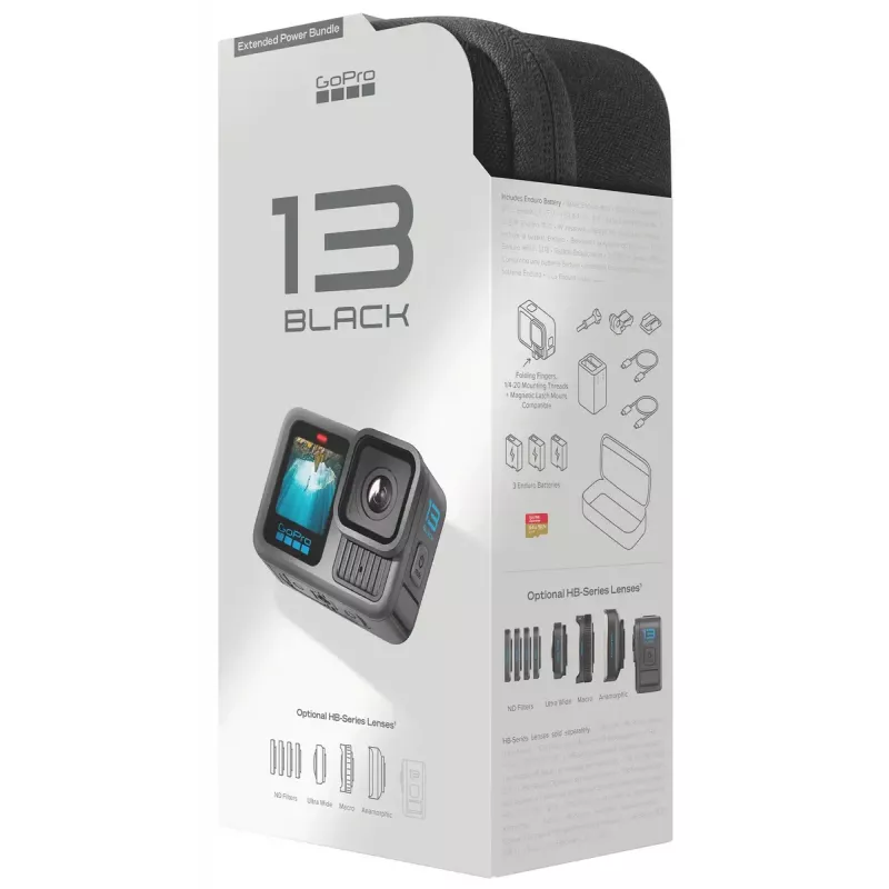 Veiksmo kamera GoPro HERO13 Black Power Bundle — 5.3K Ultra HD, 240 fps, 27.6 MP, 177° FOV