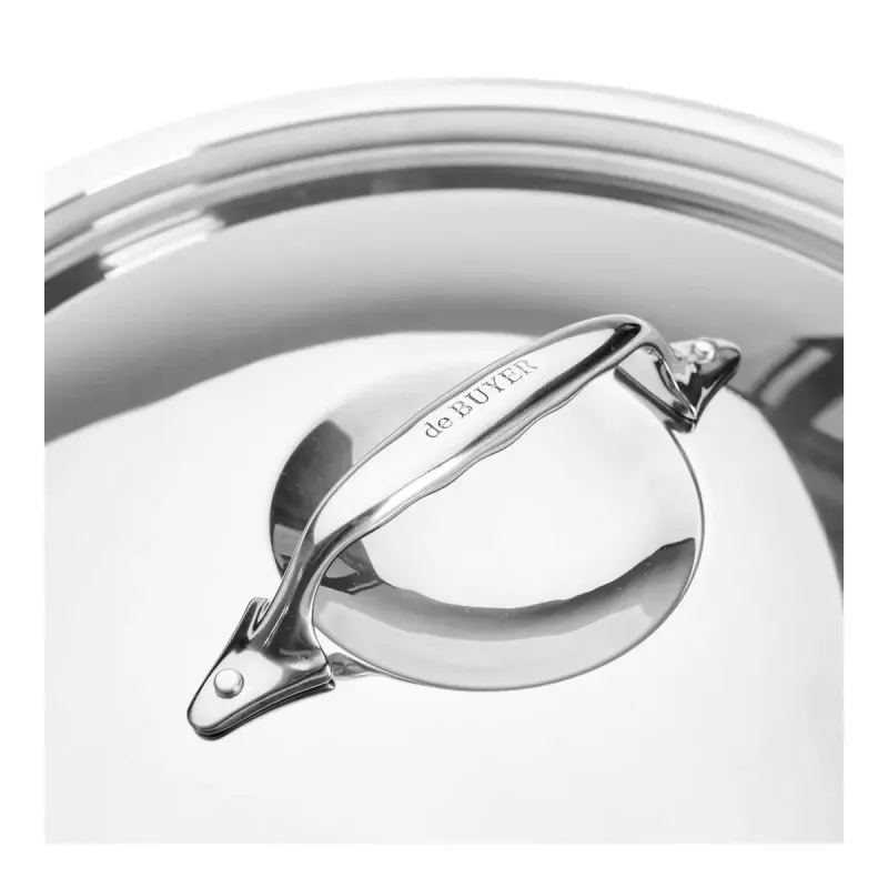 de Buyer keptuvės dangtis 3709.24N, apvalus nerūdijančio plieno, skersmuo 24 cm