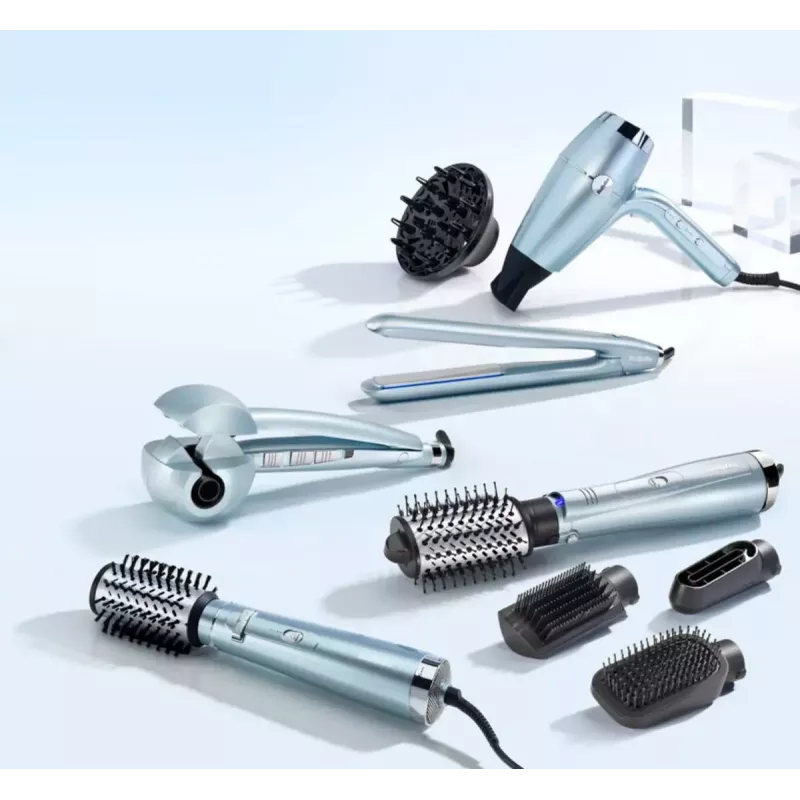 Karšto oro šepetys BABYLISS C1700E Hydro-Fusion — 3 šilumos lygiai, keraminis, mėlynas, 2,8 m laidas