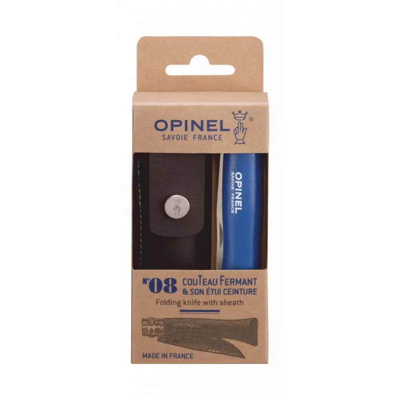 Slip joint knife Opinel N°08 Camper/scout Blue Blade length 8.5 cm
