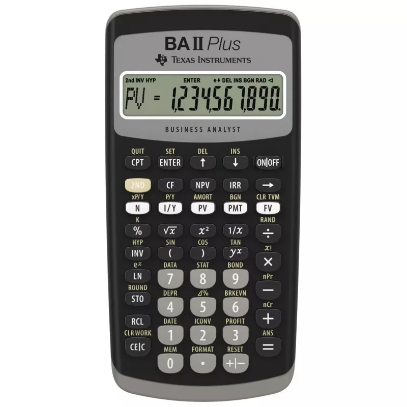 Finansinė skaičiuoklė Texas Instruments BA-II Plus kišeninė juoda