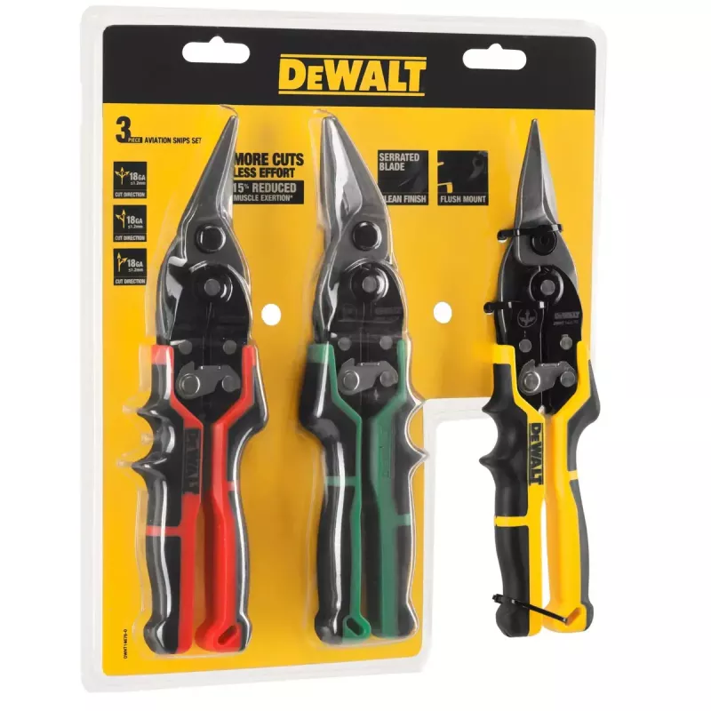 DeWALT DWHT14676-0 aviacinių žirklių rinkinys, 3 vnt.