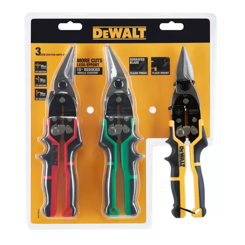 DeWALT DWHT14676-0 aviacinių žirklių rinkinys, 3 vnt.
