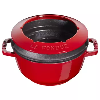 Fondue set Staub 18 cm Cherry, round 0.25 L, 187×100 mm, 4.6 kg