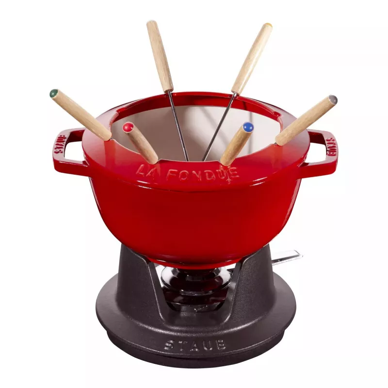 Fondue set Staub 18 cm Cherry, round 0.25 L, 187×100 mm, 4.6 kg