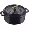Apvali ketaus kokotė Staub La Cocotte Buster & Punch 24 cm, juoda
