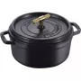 Apvali ketaus kokotė Staub La Cocotte Buster & Punch 24 cm, juoda