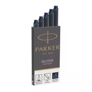 Parker 1950385 rašiklio kasetė juoda, mėlyna 5 vnt.