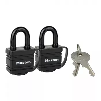 Spyna MASTER LOCK 7804EURT 2 x 40 mm laminuoto plieno juoda