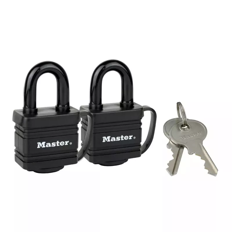Spyna MASTER LOCK 7804EURT 2 x 40 mm laminuoto plieno juoda