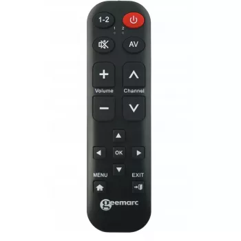 Nuotolinio valdymo pultas Geemarc TV-15 — universalus televizoriaus pultas su dideliais užrašais ir mokymosi funkcija