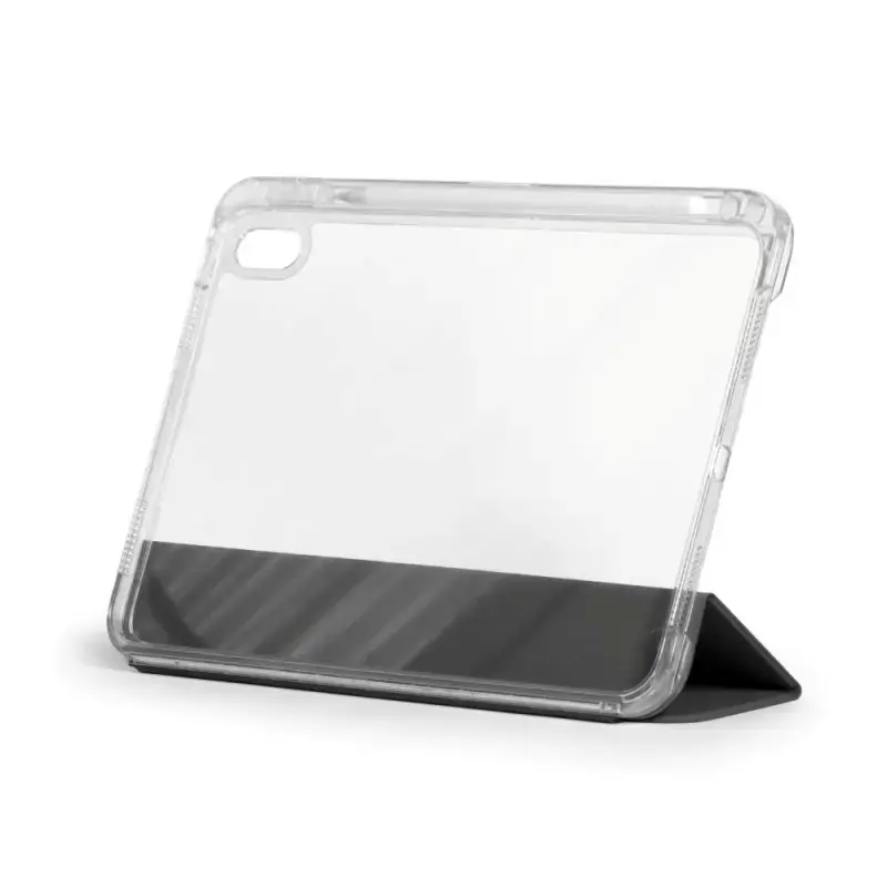 Planšetinio kompiuterio apverčiamas dėklas Port Designs 201350, skirtas iPad 10,9 colio (27,7 cm), PET, 3 stovėjimo režimai, juodas / permatomas