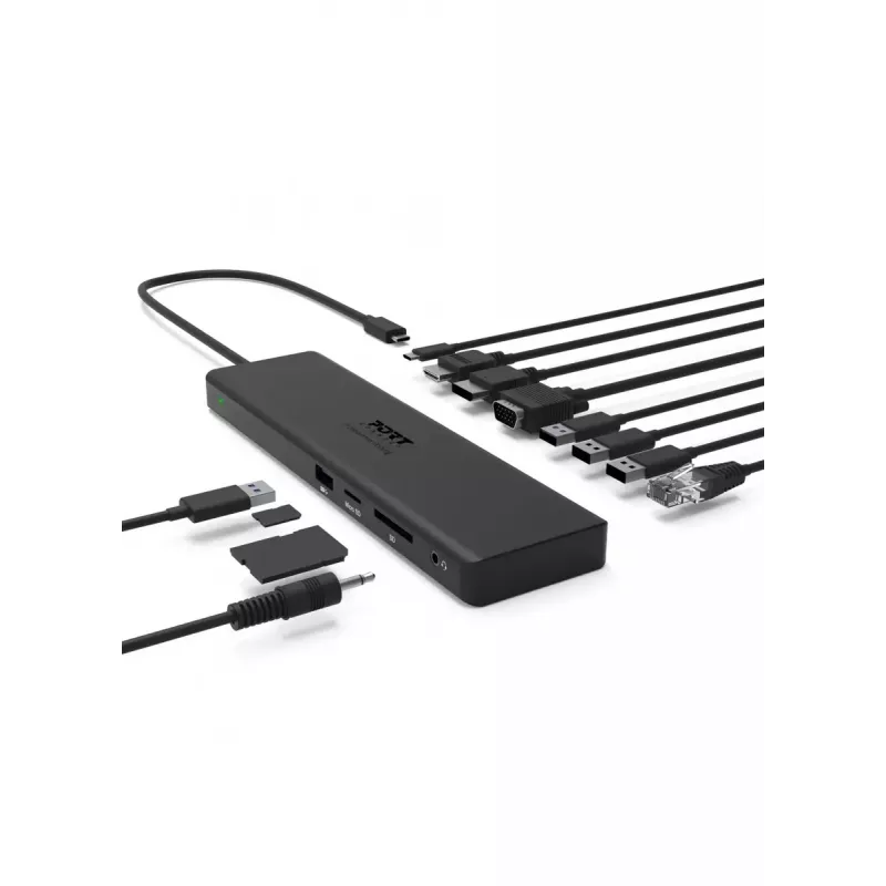 Nešiojamojo kompiuterio dokas Port Designs 901906-W USB 3.2 Gen 2 Type-C juoda