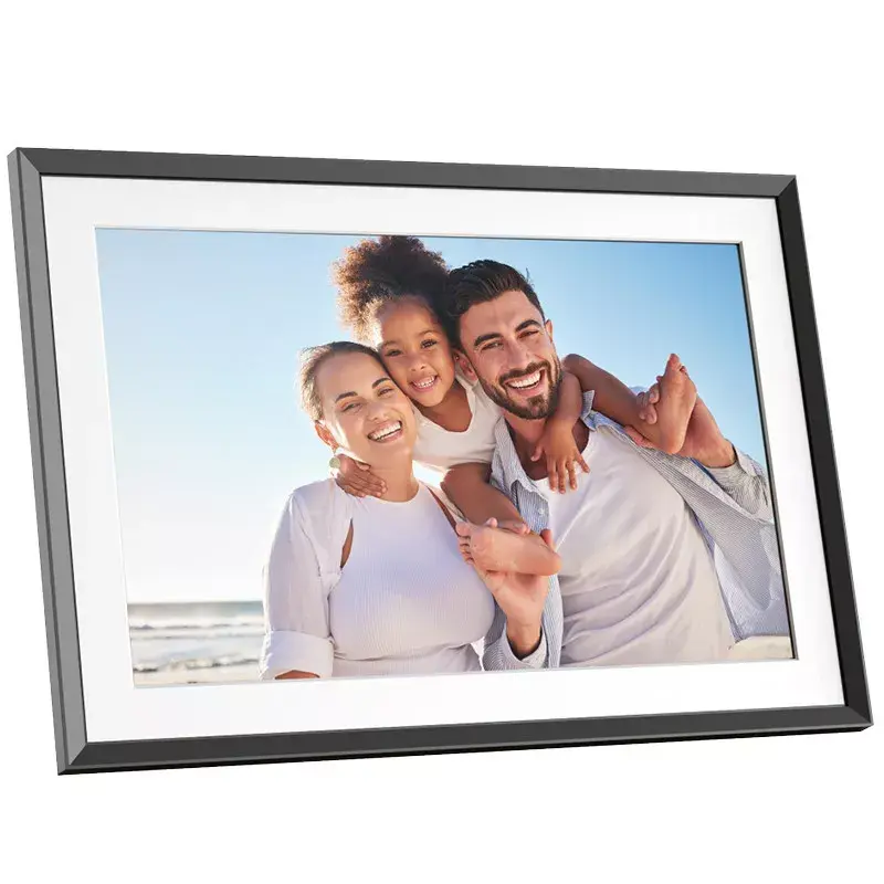 Skaitmeninis nuotraukų rėmelis AgfaPhoto APF1000WIFI 10 colių (25,4 cm) IPS 1280x800 jutiklinis ekranas Wi‑Fi 32GB MicroSD USB‑C Juoda