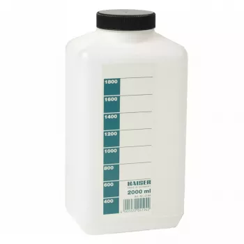 Cheminių medžiagų laikymo butelis fotolaboratorijai Kaiser Fototechnik 4194 — 2000 ml baltas polietilenas