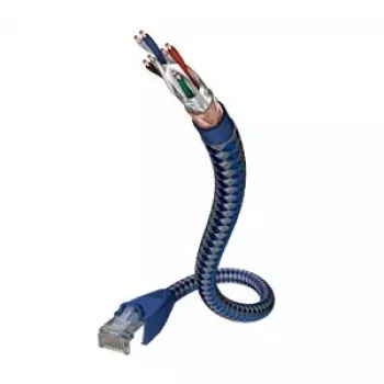 Tinklo kabelis Inakustik 00480301 RJ-45 Cat6 1 m mėlynas sidabrinis