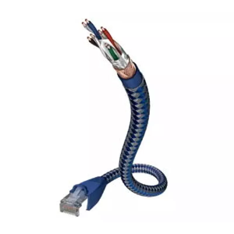 Tinklo kabelis Inakustik 00480301 RJ-45 Cat6 1 m mėlynas sidabrinis