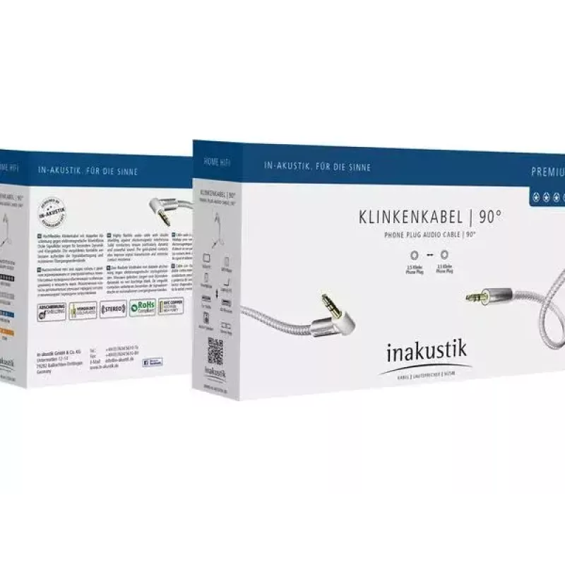 Garso kabelis Inakustik 004104015 1,5m 3,5mm sidabrinis baltas