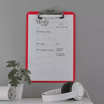 Segtuvas-plokštelė Leitz WOW A4 Metal Red 80 lapų