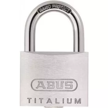 Pakabinama spyna ABUS Titalium 64TI/40, 4 vienodai rakinamų spynų rinkinys su 5 raktais, 40 mm lankelis