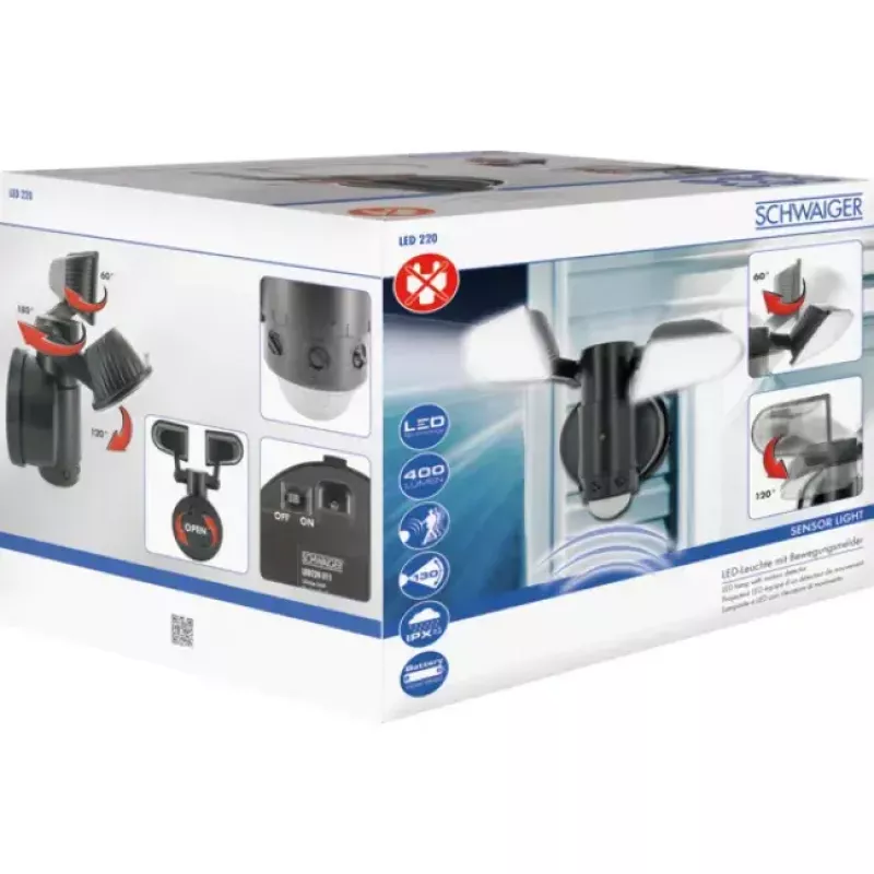 Lauko sieninis šviestuvas Schwaiger LED220 011