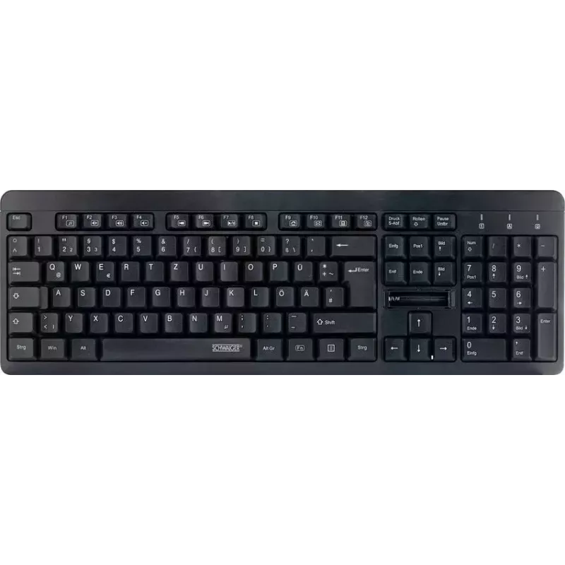 Belaidė klaviatūra Schwaiger WKB1000 013 QWERTZ vokiška juoda