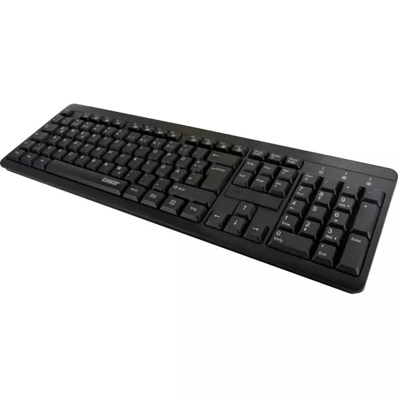 Belaidė klaviatūra Schwaiger WKB1000 013 QWERTZ vokiška juoda