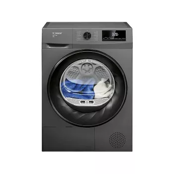 BOMANN WPT7154T laisvai pastatoma priekinio įkrovimo skalbinių džiovyklė — šilumos siurblys, 8 kg, juoda/pilka, 64 dB, energijos klasė D
