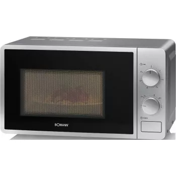 Atskira mikrobangų krosnelė ant stalviršio Clatronic Bomann MW 6014 CB — 20 L, 700 W, sukamieji valdikliai, sidabrinė