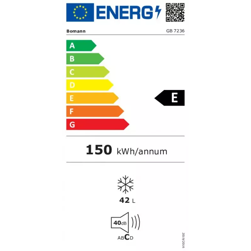 Vertikalusis šaldiklis BOMANN GB 7236, 42 L, juodas, rankinis atitirpinimas, ≤ -18°C, laipsniškas valdymas