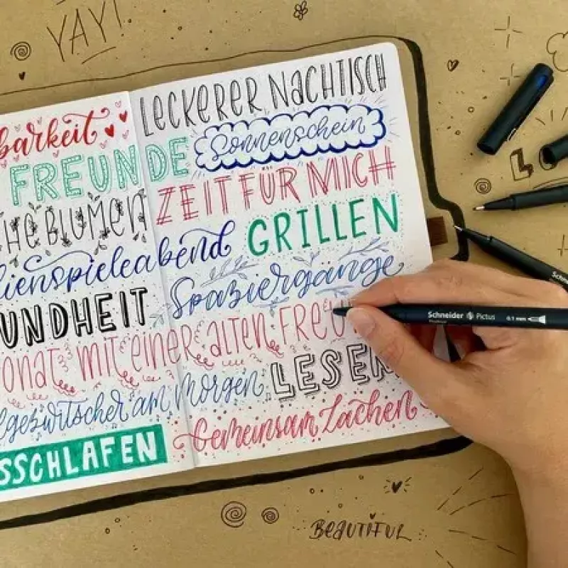 Fineliner Schneider Schreibgeräte Pictus Juoda Blue Green Red 5 vnt.