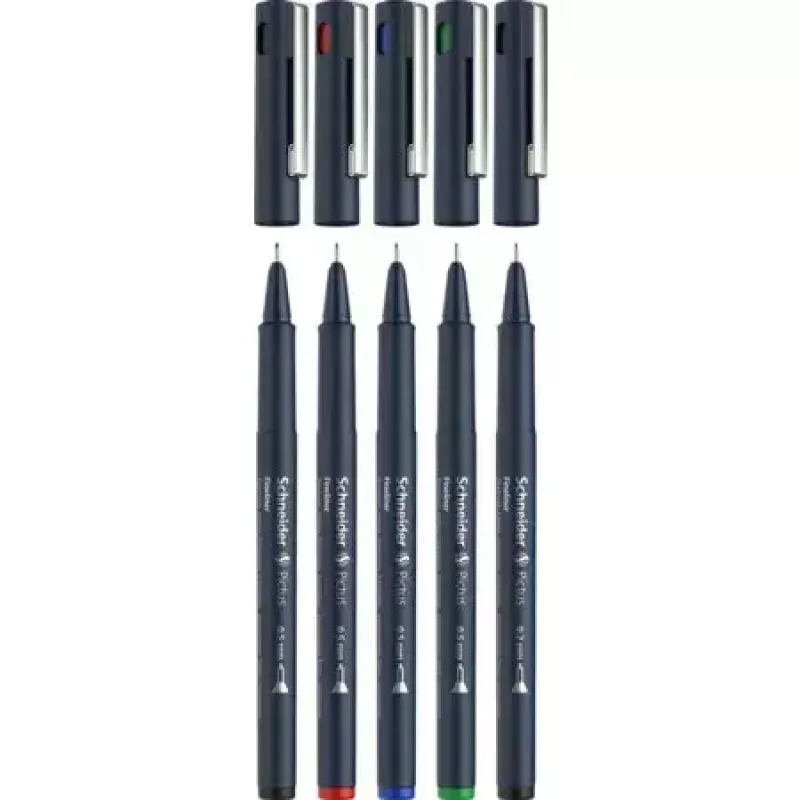 Fineliner Schneider Schreibgeräte Pictus Juoda Blue Green Red 5 vnt.