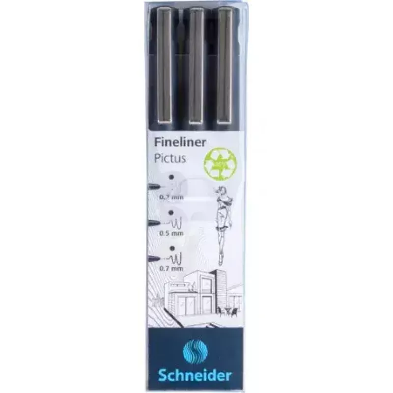 Fineliner Schneider Pictus Juoda 3 pcs