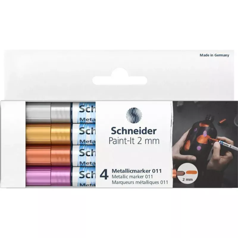 Dažų žymeklis Schneider ML01111501 varinis auksinis sidabrinis violetinis 4 vnt.