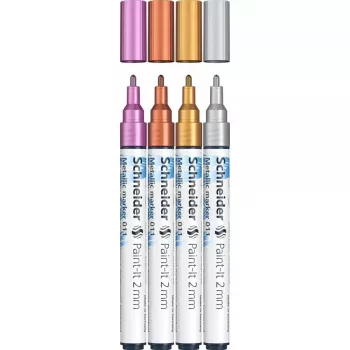 Dažų žymeklis Schneider ML01111501 varinis auksinis sidabrinis violetinis 4 vnt.