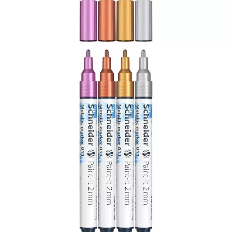 Dažų žymeklis Schneider ML01111501 varinis auksinis sidabrinis violetinis 4 vnt.