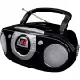 Nešiojama stereosistema Soundmaster SCD5100SW — Analoginis FM imtuvas 87,5–108 MHz, CD/MP3 grotuvas, 1 W RMS, LED ekranas, juoda