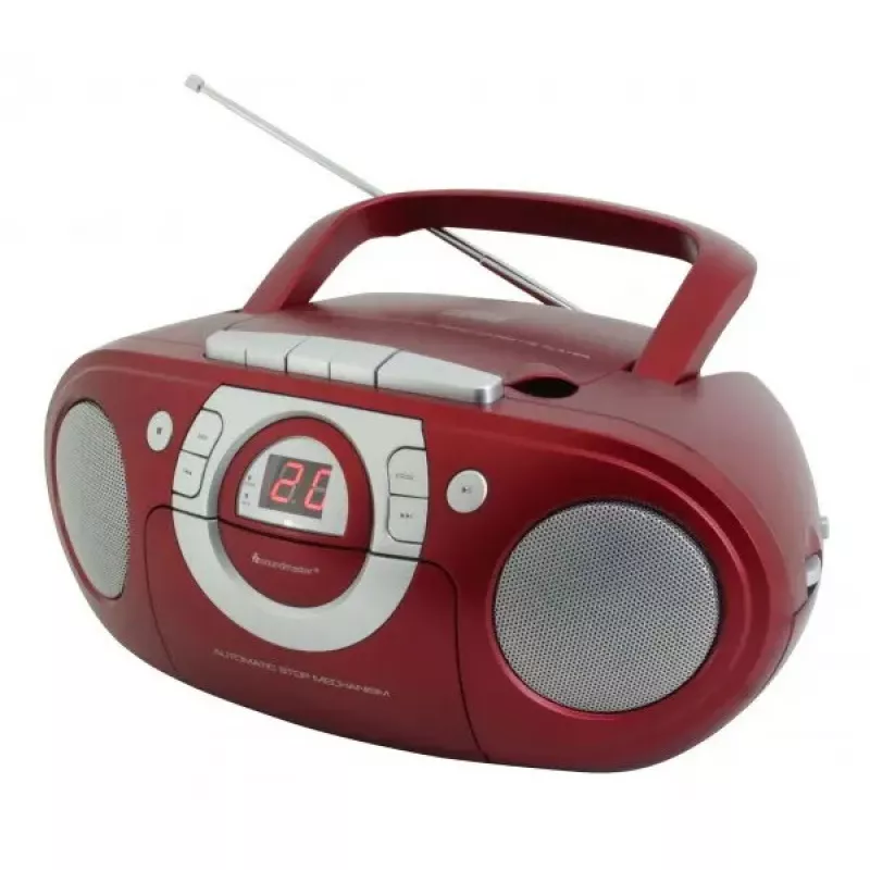 Nešiojama stereosistema Soundmaster SCD5100RO — CD/radijas/USB? (Pilka, raudona)