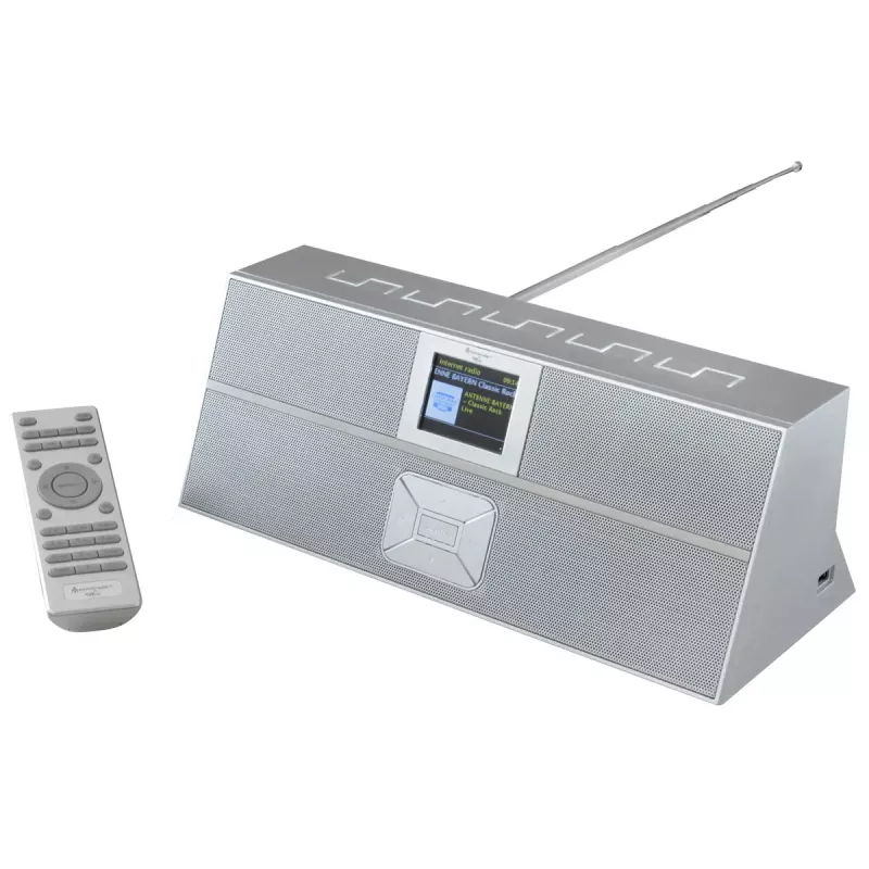 Internetinis radijas Soundmaster IR3300SI — Skaitmeninis imtuvas, DAB+ ir FM, 20 W RMS, TFT įvairiaspalvis ekranas, USB-A, pilkas