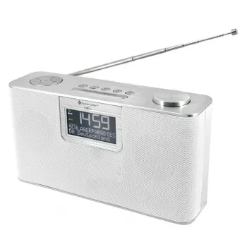 Asmeninis radijas Soundmaster DAB700WE — Analoginis ir skaitmeninis (DAB+, FM), 12 W RMS, LCD 2,9 col., MicroSD, sidabrinis/baltas