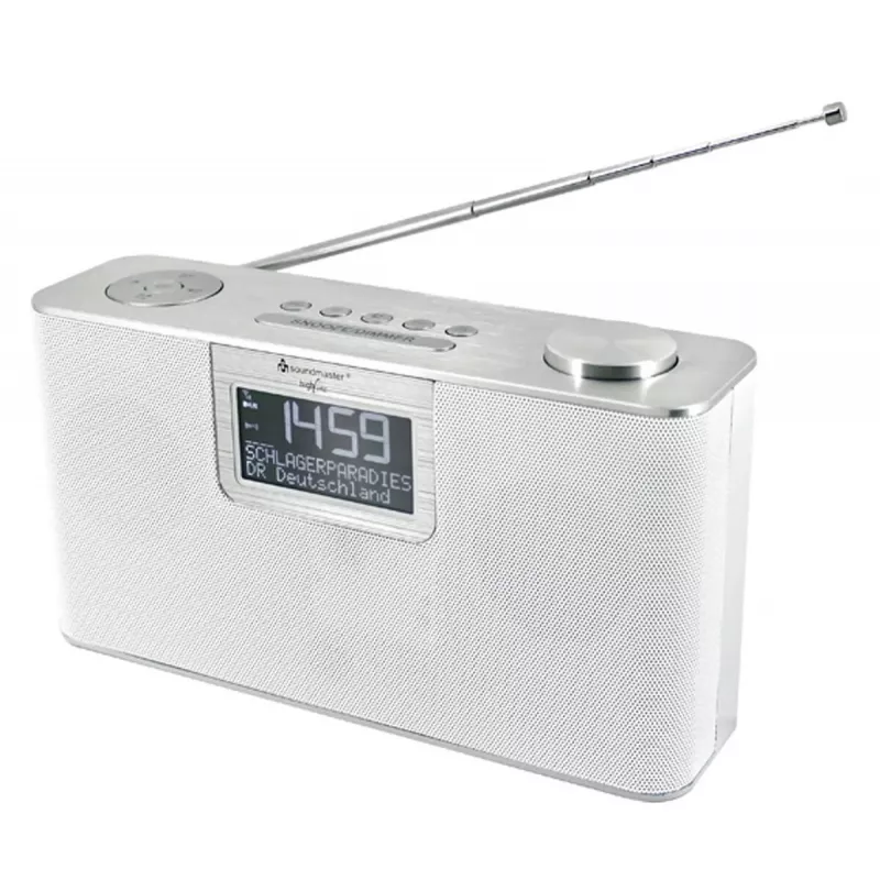 Asmeninis radijas Soundmaster DAB700WE — Analoginis ir skaitmeninis (DAB+, FM), 12 W RMS, LCD 2,9 col., MicroSD, sidabrinis/baltas