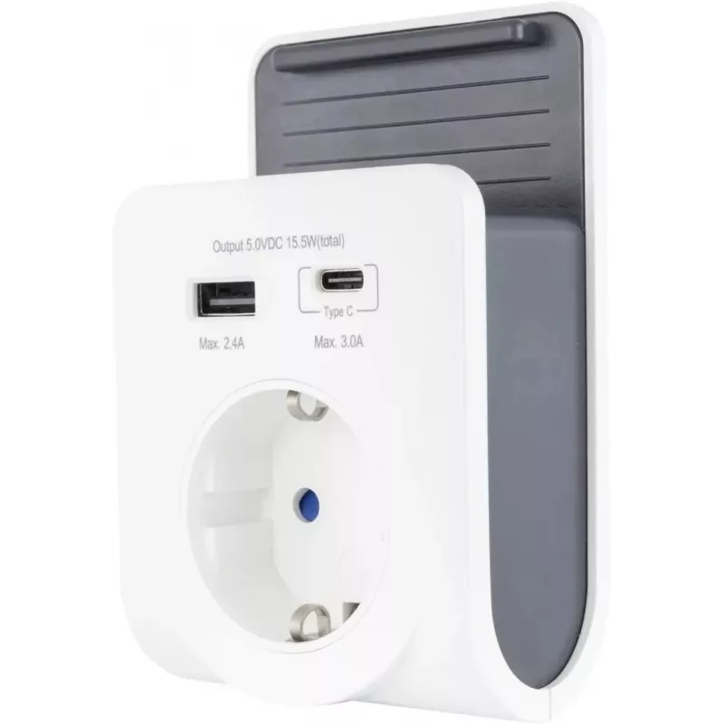 REV USB įkroviklis su 240V lizdu, USB-A ir USB-C, modelis 0020770112